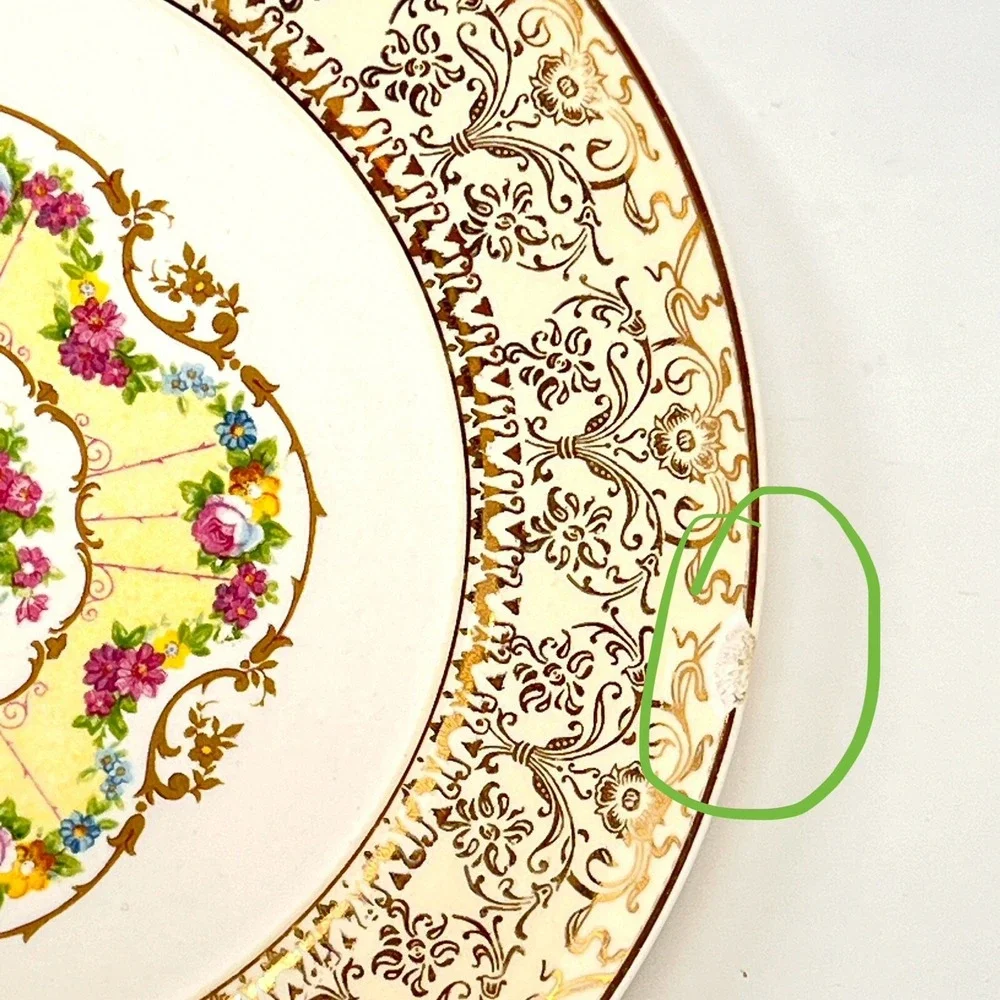 Candle Light American Limoges‎ Warranted 22k Gold Royal Delight Brocade Vintage